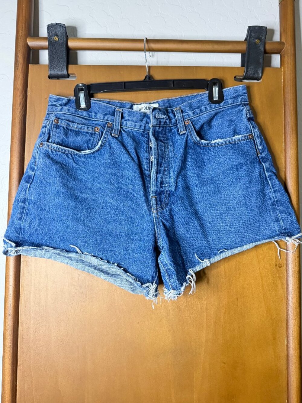AGOLDE Blue Denim Cutoff Shorts 29